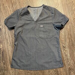 Figs Women's Short Sleeve Gray Top